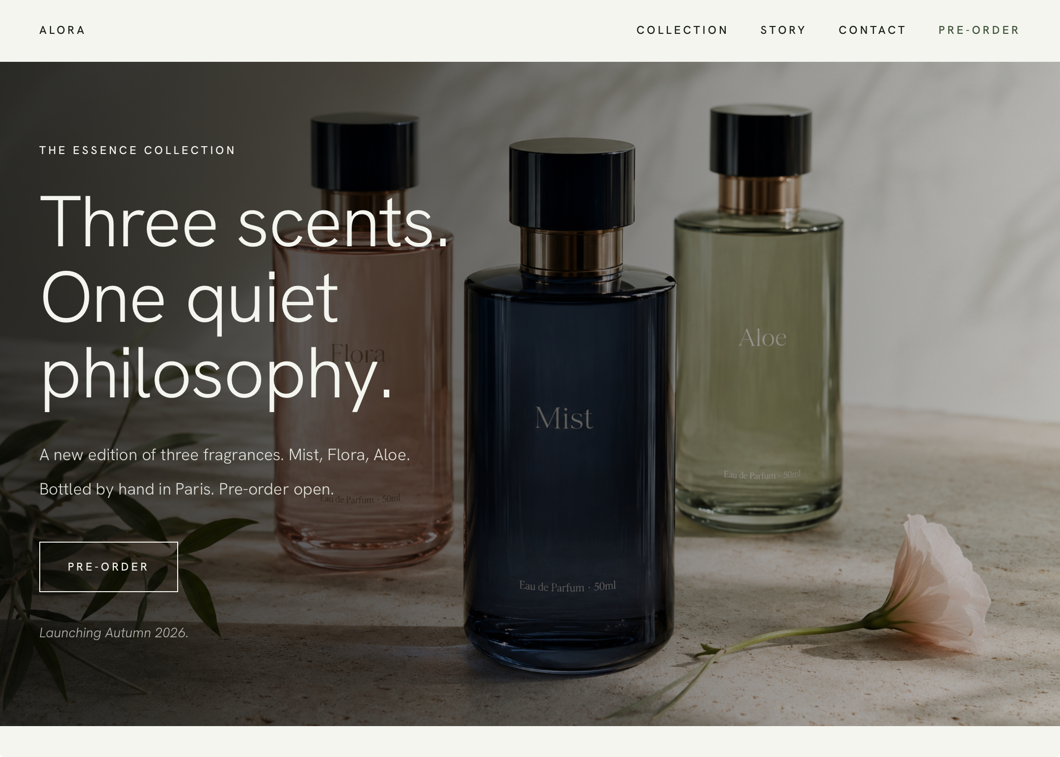Alora Scents website preview