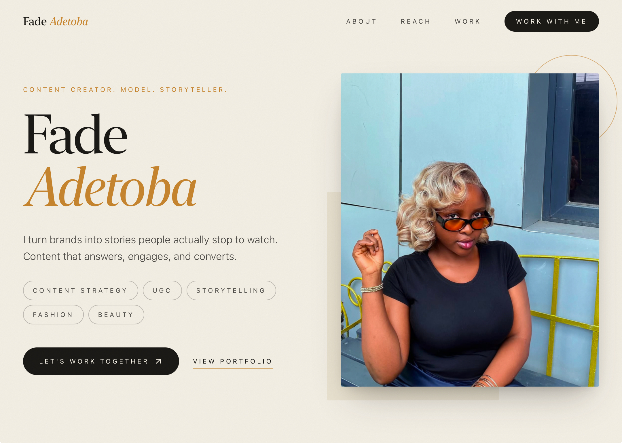 Fade Adetoba website preview